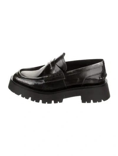 Pre-owned Alexander Wang Patent Leather Loafers In Black