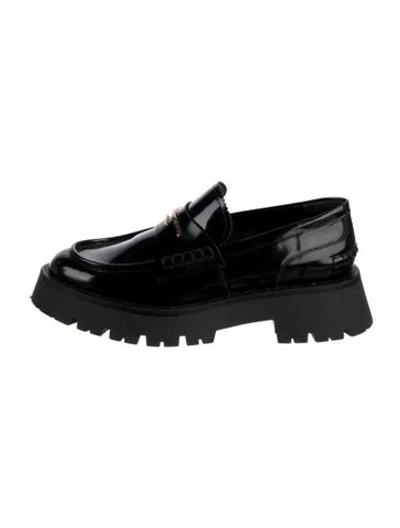 Pre-owned Alexander Wang Patent Leather Loafers In Black