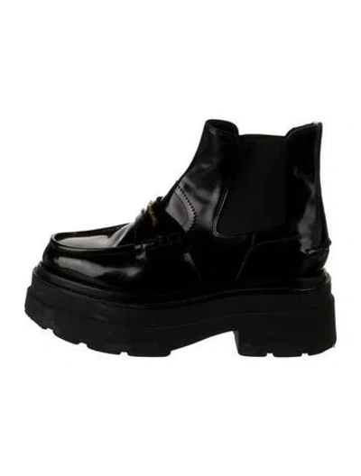 Pre-owned Alexander Wang Patent Leather Loafers In Black