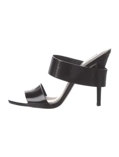 Pre-owned Alexander Wang Patent Leather Mules In Black
