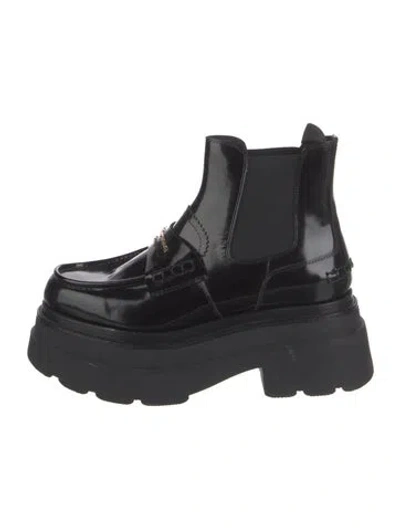 Pre-owned Alexander Wang Patent Leather Rain Boots In Black
