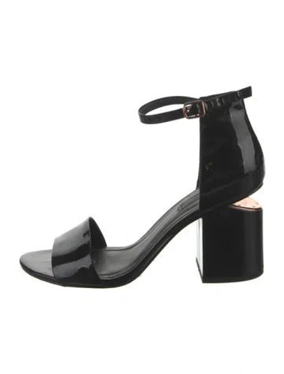 Pre-owned Alexander Wang Patent Leather Sandals In Black