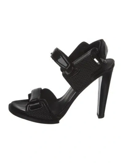 Pre-owned Alexander Wang Patent Leather Sandals In Black
