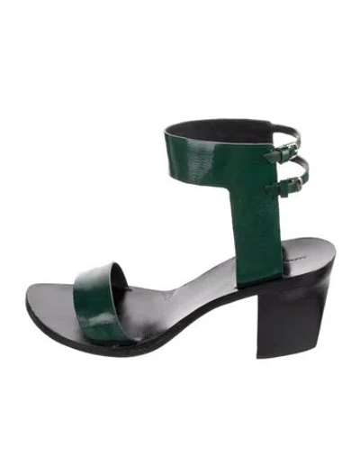 Pre-owned Alexander Wang Patent Leather Sandals In Green