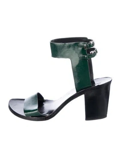 Pre-owned Alexander Wang Patent Leather Sandals In Green