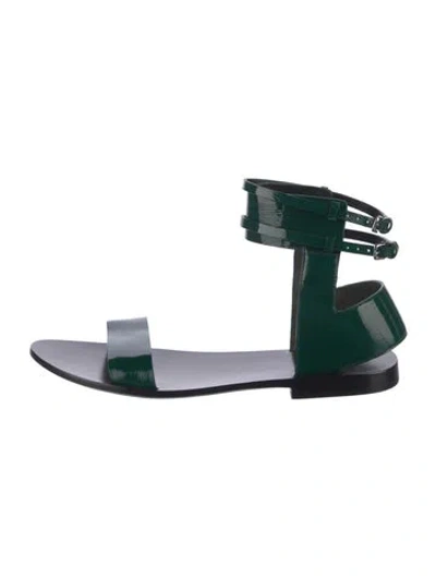 Pre-owned Alexander Wang Patent Leather Sandals In Green
