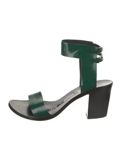 Pre-owned Alexander Wang Patent Leather Sandals In Green