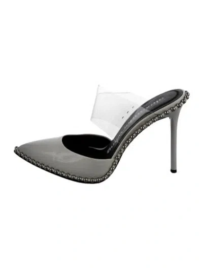 Pre-owned Alexander Wang Patent Leather Studded Accents Mules In Neutral