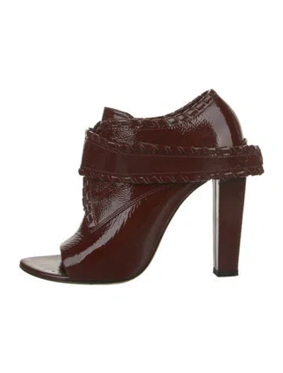 Pre-owned Alexander Wang Patent Leather Whipstitch Trim Sandals In Burgundy