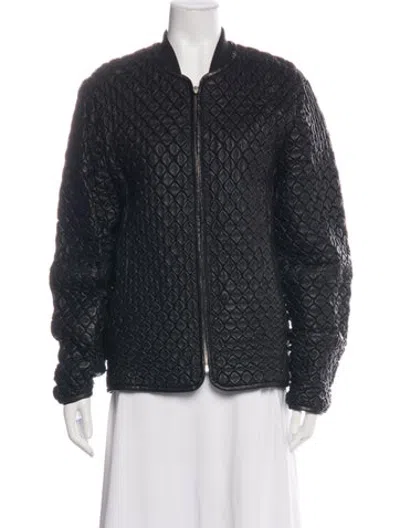 Pre-owned Alexander Wang Patterned Bomber Jacket In Black
