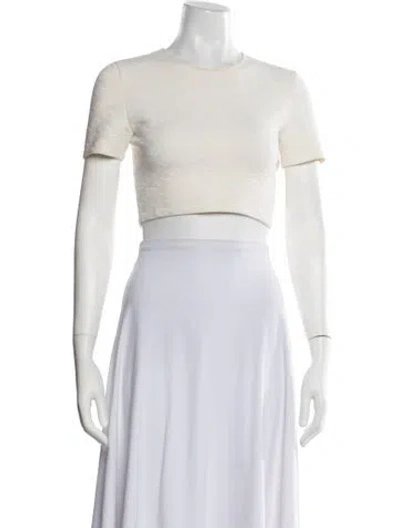 Pre-owned Alexander Wang Patterned Crew Neck Crop Top In White