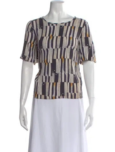 Pre-owned Alexander Wang Patterned Crew Neck Top In Gray