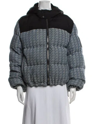 Pre-owned Alexander Wang Patterned Down Coat In Blue