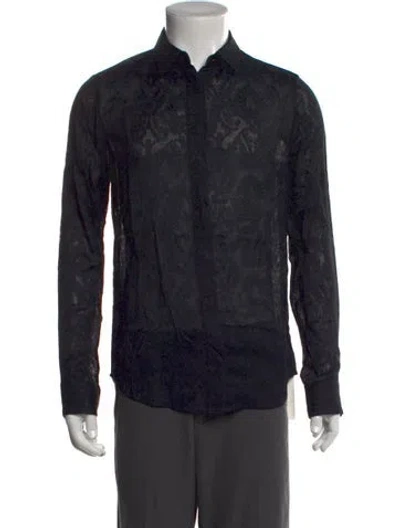 Pre-owned Alexander Wang Patterned Long Sleeve Shirt In Black