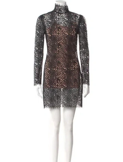Pre-owned Alexander Wang Patterned Mini Dress In Black