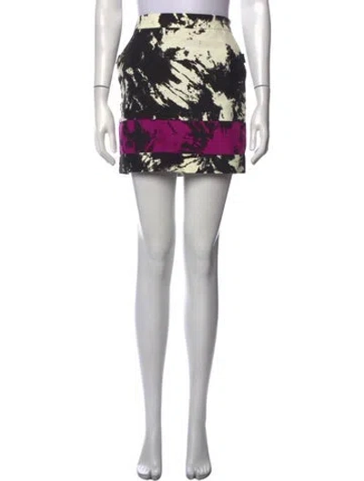 Pre-owned Alexander Wang Patterned Mini Skirt In Black/purple