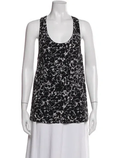 Pre-owned Alexander Wang Patterned Scoop Neck Top In Black