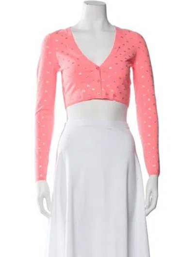 Pre-owned Alexander Wang Patterned V-neck Crop Top W/ Tags In Multi