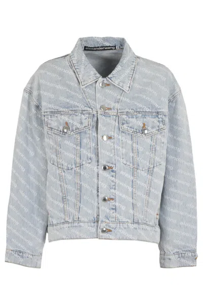 Alexander Wang Pebble Bleach Logo Print In Navy