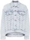 Alexander Wang Falling Back Logo-print Denim Jacket In Blue