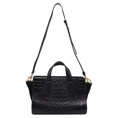 Alexander Wang Pelican Croc-embossed Tote Bag In Black Leather In Neutral