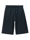 Alexander Wang Perforated-logo Shorts In Blue