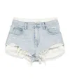 Alexander Wang Jeans Shorts With Integrated Boxer In White