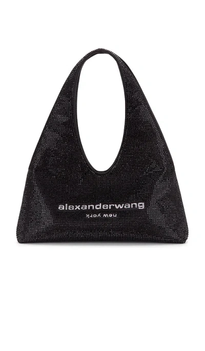 Alexander Wang Pike Mini Hobo Crossbody Strap Bag In Black