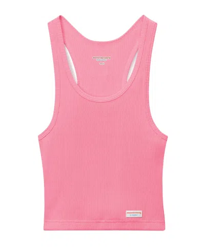 Alexander Wang Pink Classic Ribbed Cotton Racer Tank