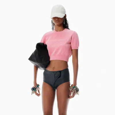 Alexander Wang Pink Cotton-blend Chenille Logo Pullover