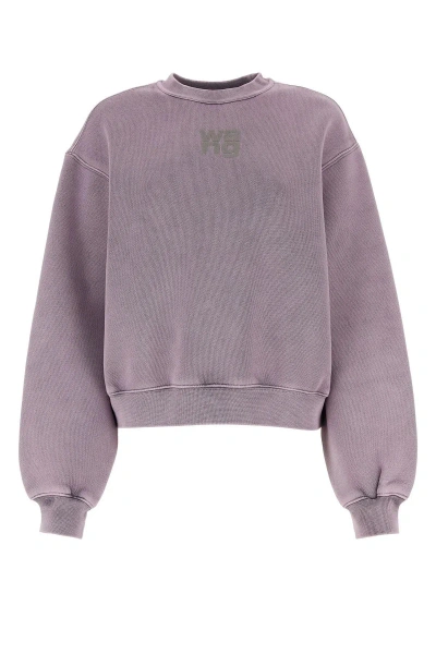 Alexander Wang Pink Cotton Blend Sweatshirt In A Acid Pink Lavender