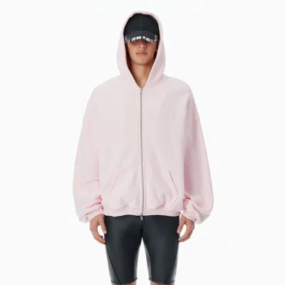 Alexander Wang Pink Cotton Logo Zip-up Hoodie