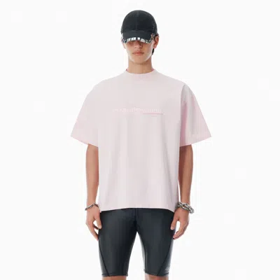 Alexander Wang Pink Cotton Oversized Logo Tee