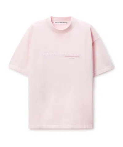 Alexander Wang Pink Cotton Oversized Logo Tee