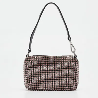 Pre-owned Alexander Wang Pink Crystal Mesh Heiress Pouch Bag