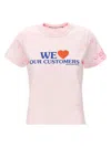 Alexander Wang We Love Our Customers Shrunken Tee W Bleach Wash In Pink