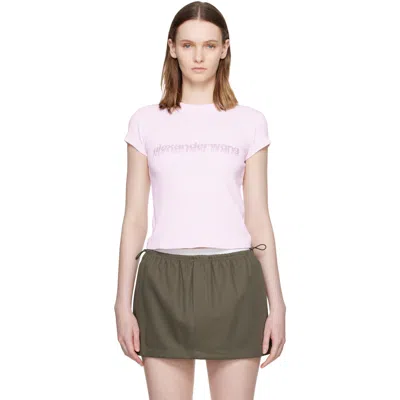 Alexander Wang Pink Hotfix Graphic Baby T-shirt In Multi