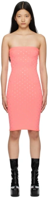 Alexander Wang Pink Hotfix Midi Dress In 671a Anime Pink