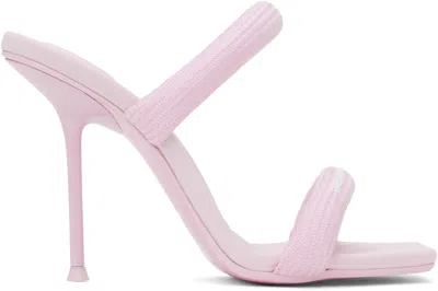 Alexander Wang Pink Julie 105mm Nylon Tubular Heeled Sandals In Light Pink