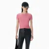 Alexander Wang Pink Logo Jacquard Shrunken Baby Tee