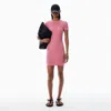 Alexander Wang Pink Logo Jacquard Shrunken Minidress