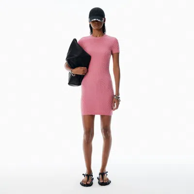 Alexander Wang Pink Logo Jacquard Shrunken Minidress