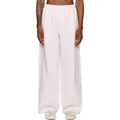 Alexander Wang Pink Logo Print Oversized Sweatpants In 680b Washed Light Pi