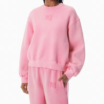 Alexander Wang Pink Logo Puff Print Sweatshirt