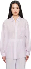 Alexander Wang Pink Oversize Silk Chiffon Shirt In Light Pink/mauve