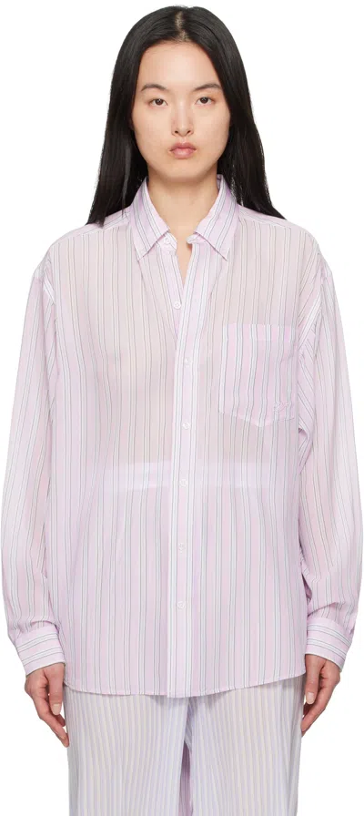 ALEXANDER WANG PINK OVERSIZE SILK CHIFFON SHIRT