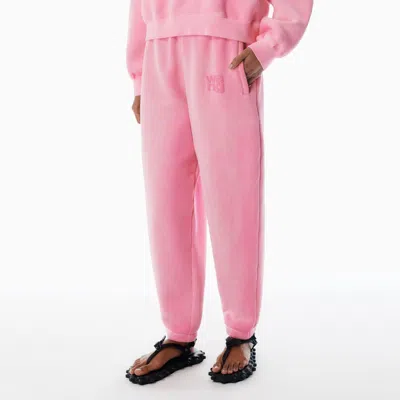 Alexander Wang Pink Puff-print Logo Sweatpants