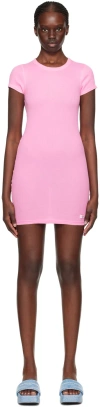 Alexander Wang Pink Ribbed Minidress In 667a Begonia Pink