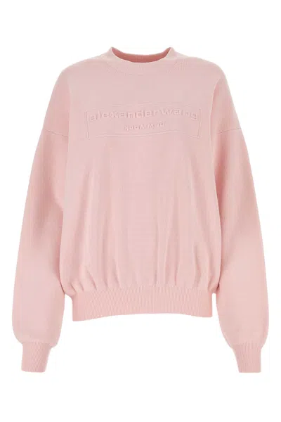 Alexander Wang Pink Embossed-logo Sweater In Ballerinapink