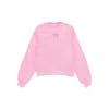 Alexander Wang Puff Logo Sweatshirt In Structured Terry Clothing In Pink